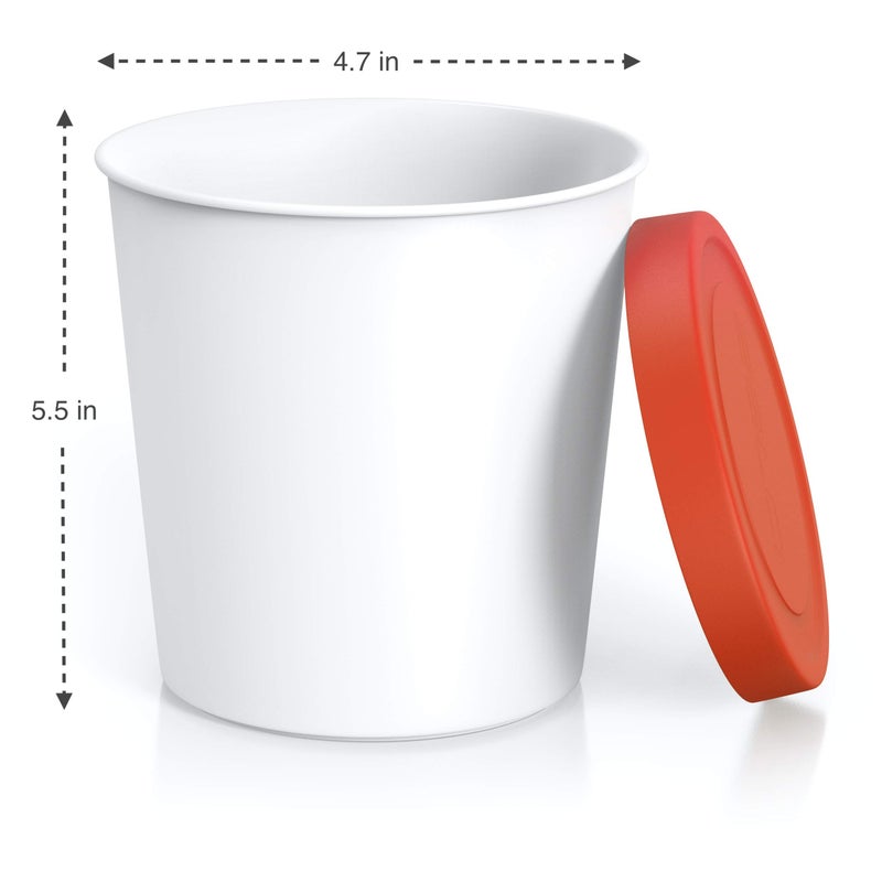 BALCI - Premium Ice Cream Containers (2 Pack - 1 Quart Each) Perfect Freezer Storage Tubs with Lids for Ice Cream, Sorbet and Gelato! - Red - Image 4